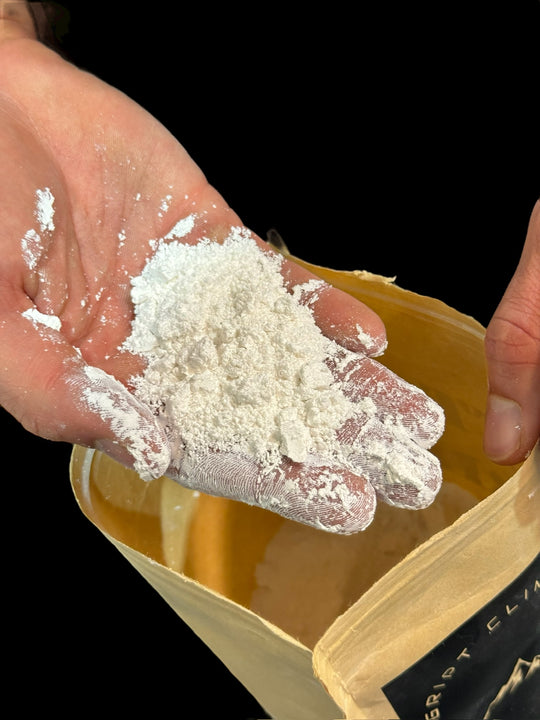 Pile of chalk in a hand