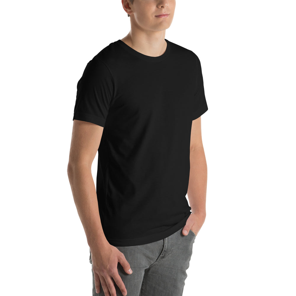 Front of black climbing tee