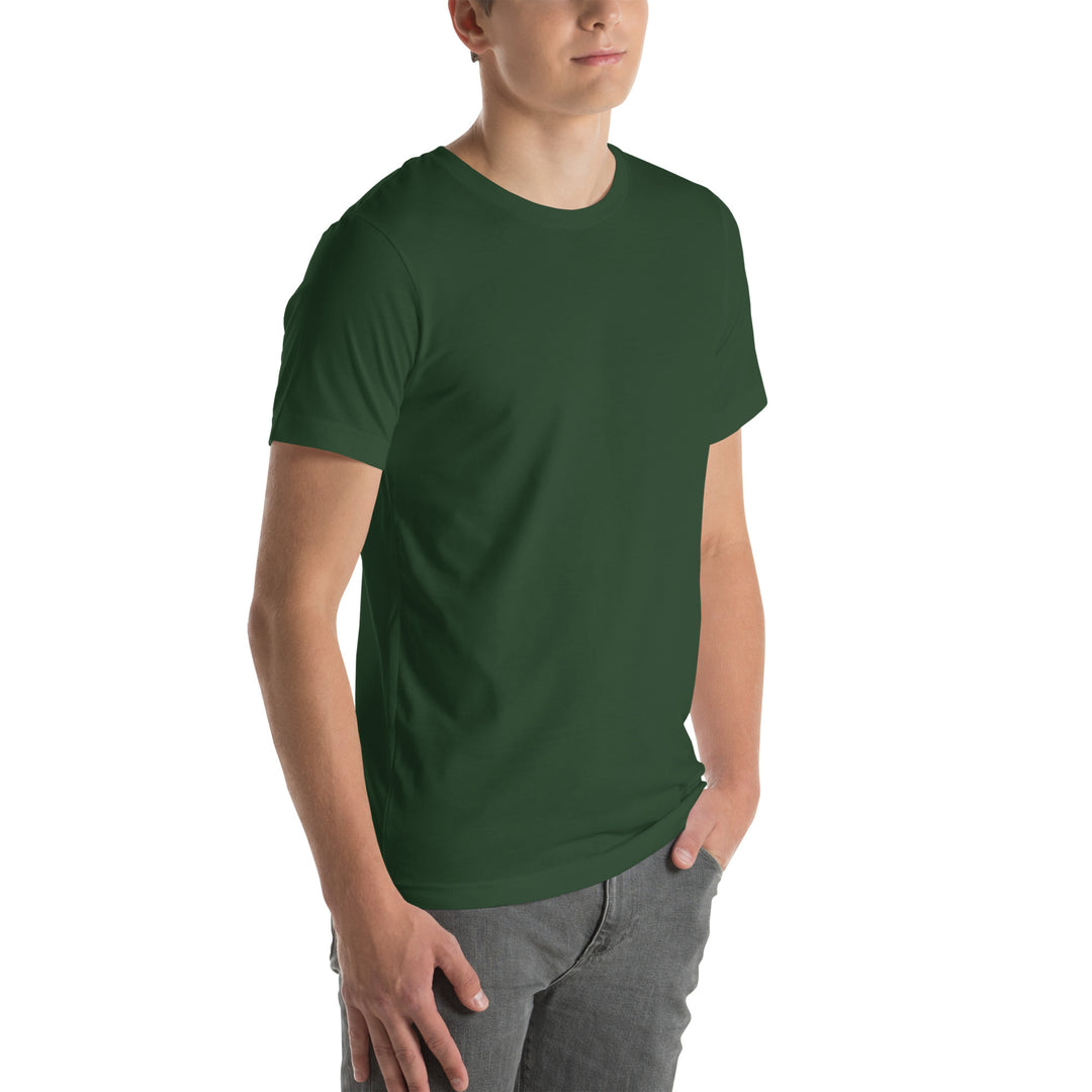 Front of forest green climbing tee