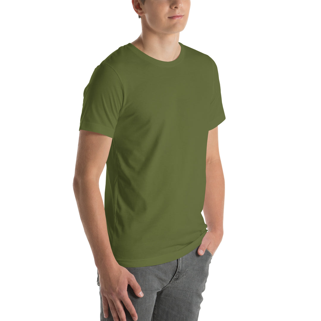 Front of olive climbing tee